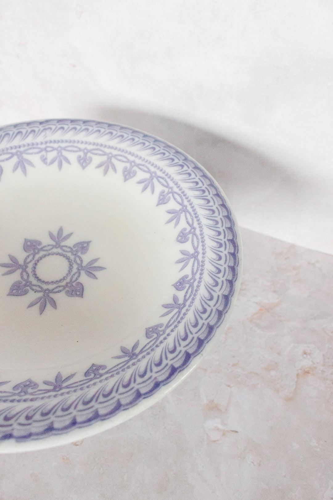 antique french purple transferware "compotier"
