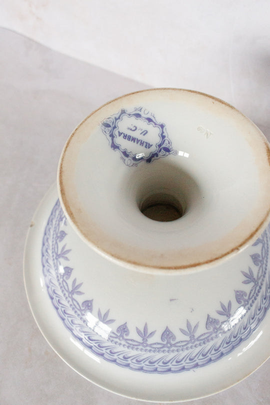 antique french purple transferware "compotier"