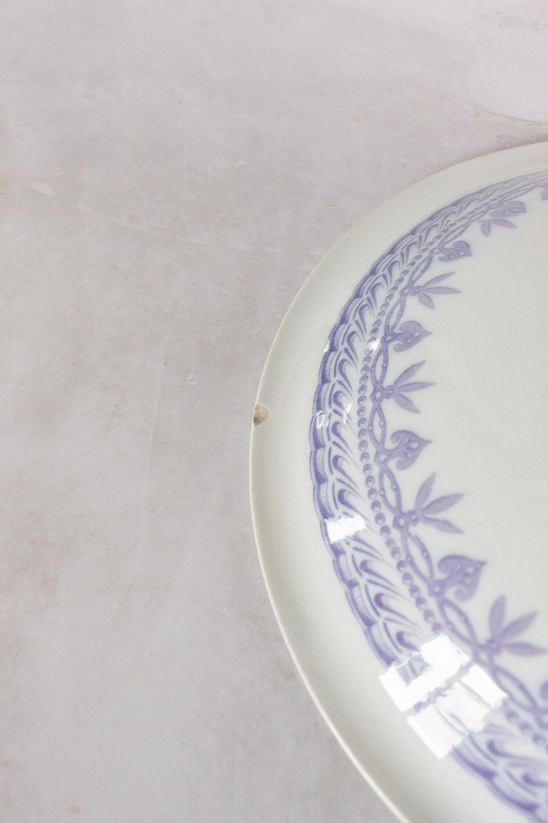 antique french purple transferware "compotier"