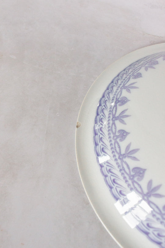 antique french purple transferware "compotier"
