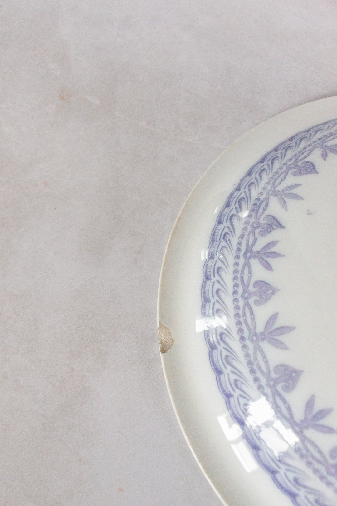antique french purple transferware "compotier"