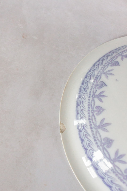antique french purple transferware "compotier"