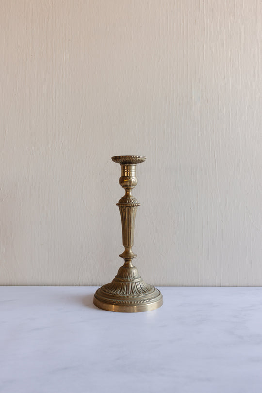 pair of 1920s French cast brass candlesticks