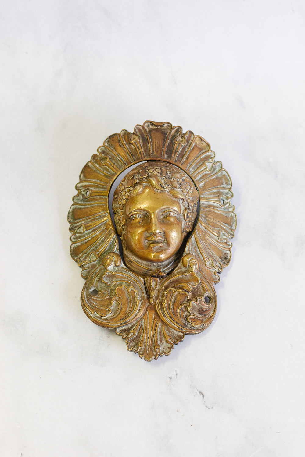 1930s French salvaged bronze cherub billiard ball receptacle