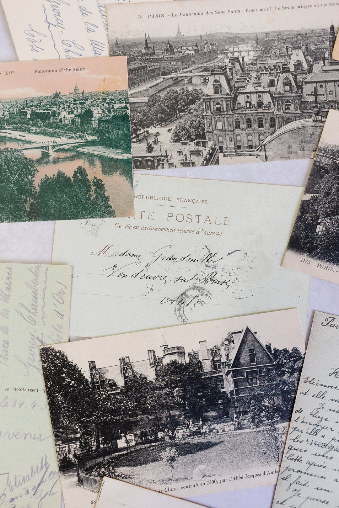 turn of the century French postcard set