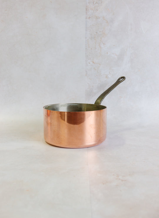 vintage French copper pans, graduated set of 4