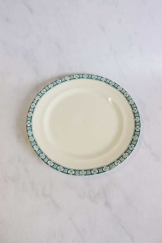 antique French transferware serving plates, set of two