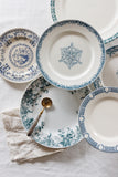 19th century French transferware dinner plates, matching set of 4