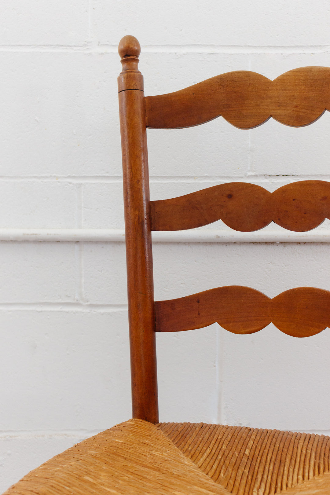 antique French provincial oak and rush chair