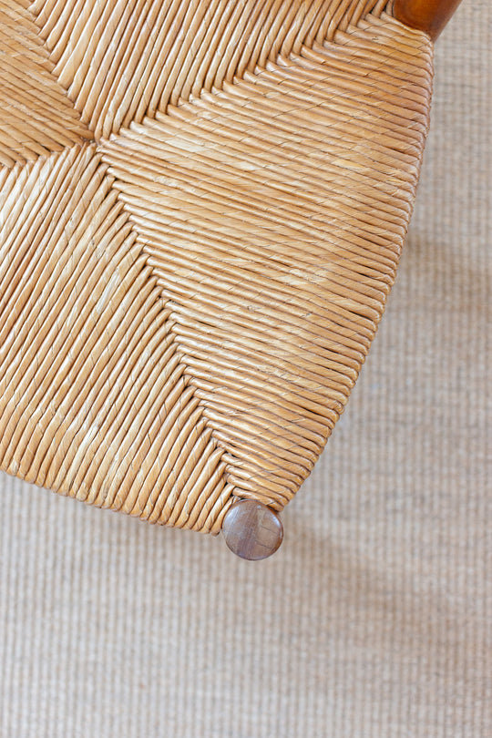 antique French provincial oak and rush chair