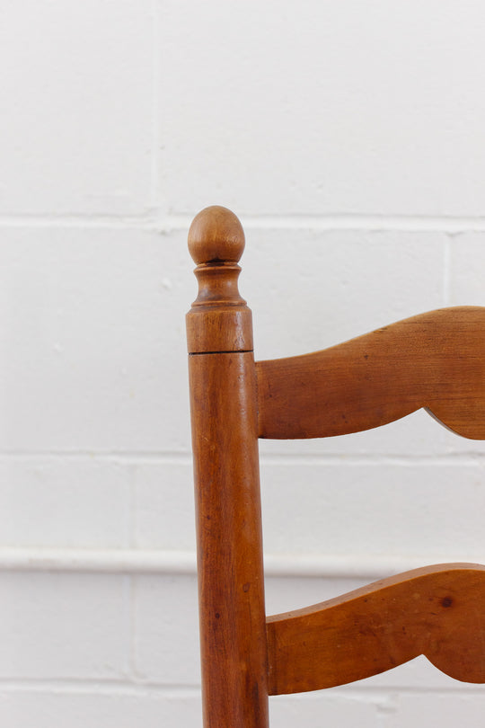 antique French provincial oak and rush chair