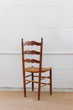 antique French provincial oak and rush chair