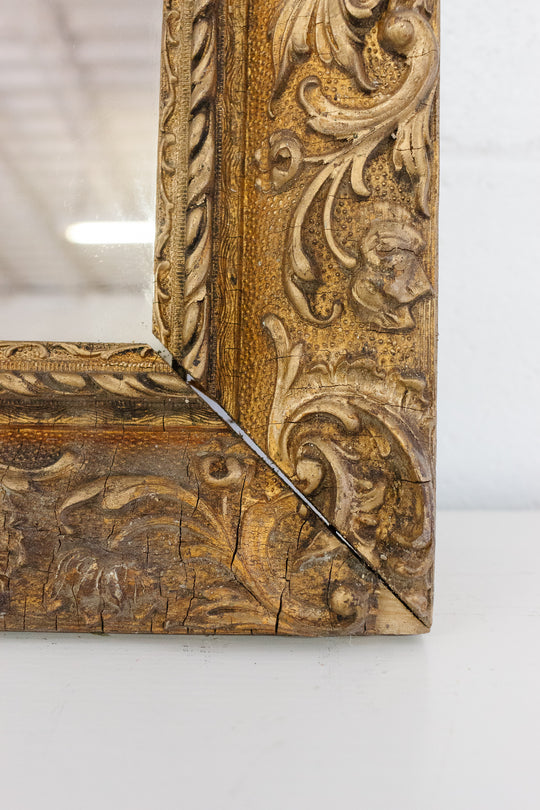 antique french gilt mirror with scrolling