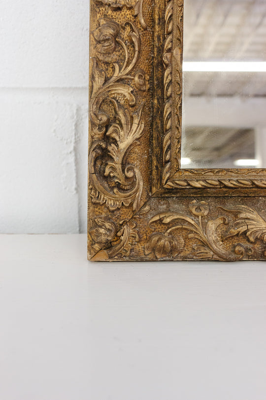 antique french gilt mirror with scrolling