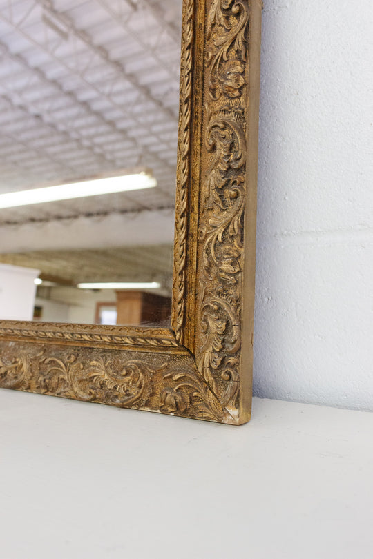 antique french gilt mirror with scrolling
