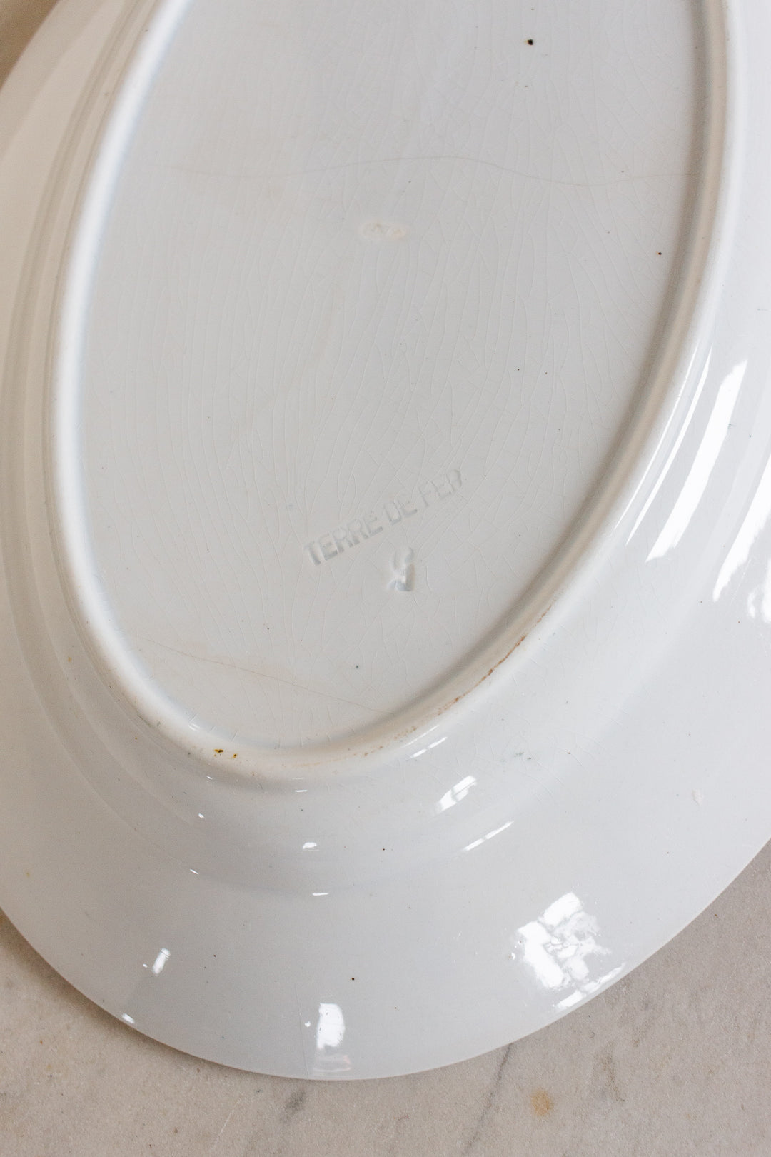 antique French ironstone transferware platter