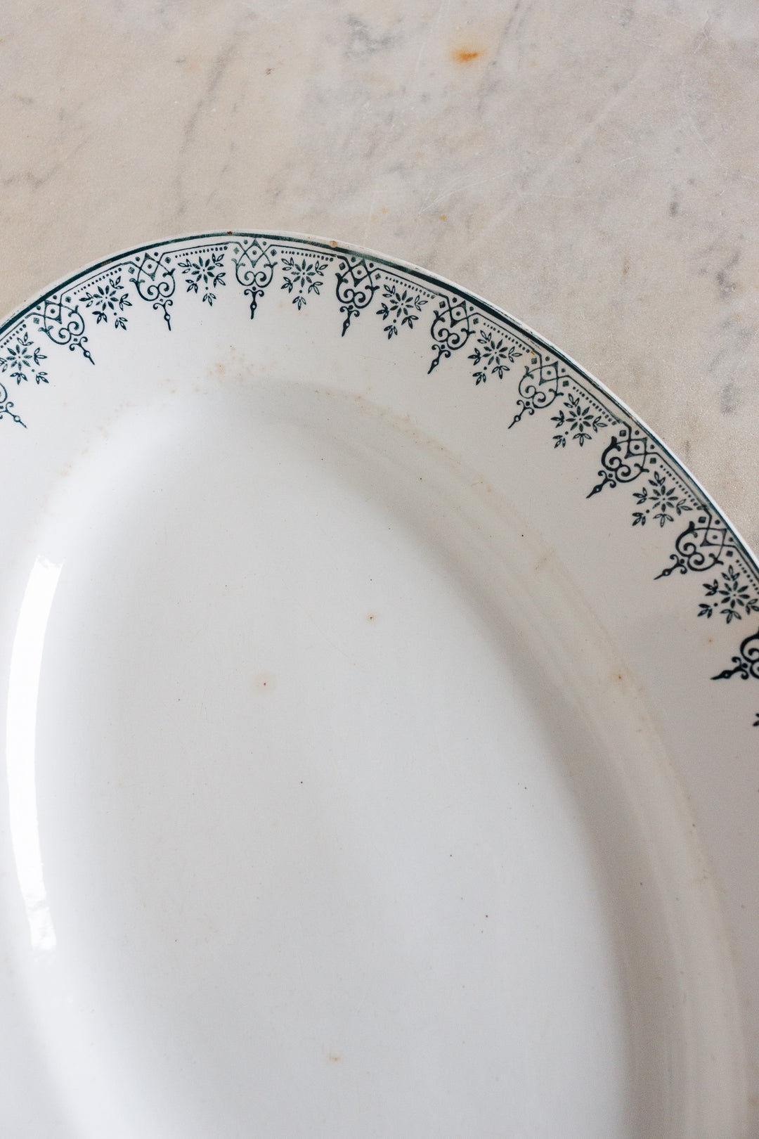 antique French ironstone transferware platter