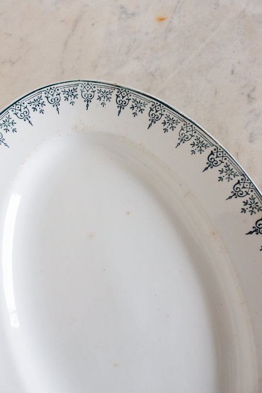 antique French ironstone transferware platter