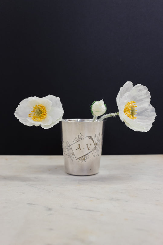 antique French christening cup - “Christian” or “AV”