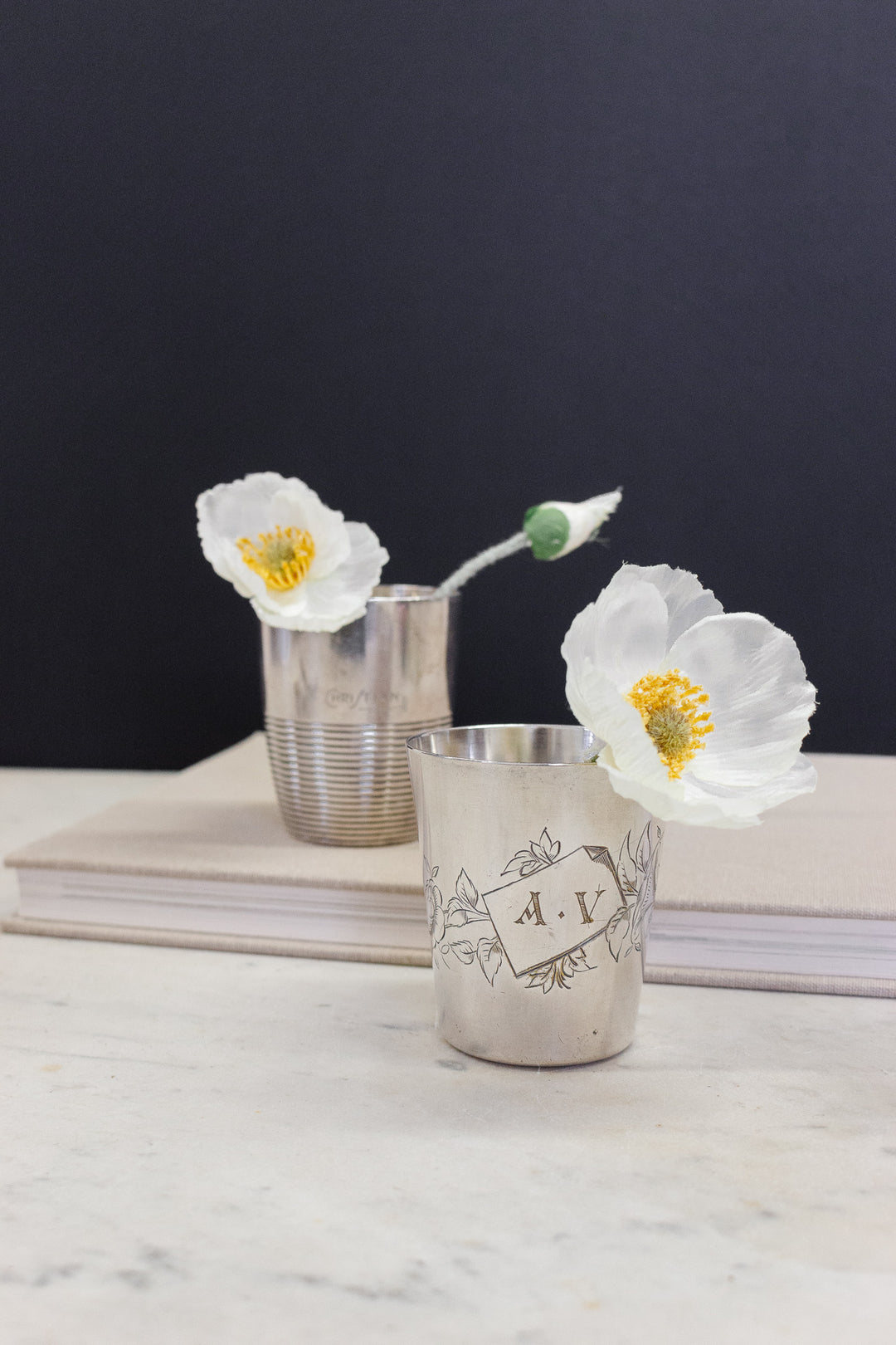 antique French christening cup - “Christian” or “AV”