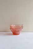 vintage French small pink glass serving bowls, set of three