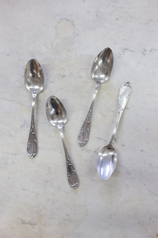 Antique French matching monogrammed 25-piece flatware set