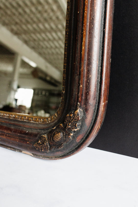 antique petite Victorian arched mirror