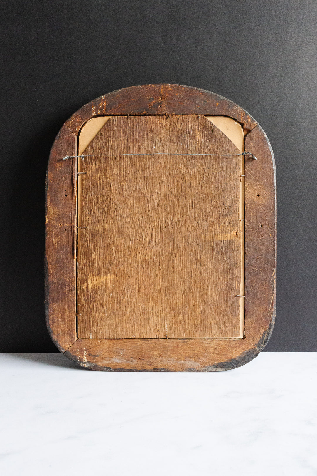 antique petite Victorian arched mirror