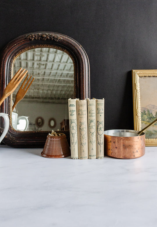 antique petite Victorian arched mirror