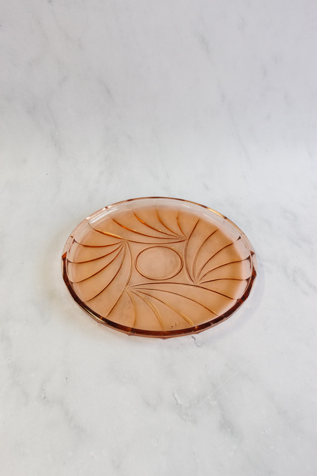 vintage French pink glass decanter set