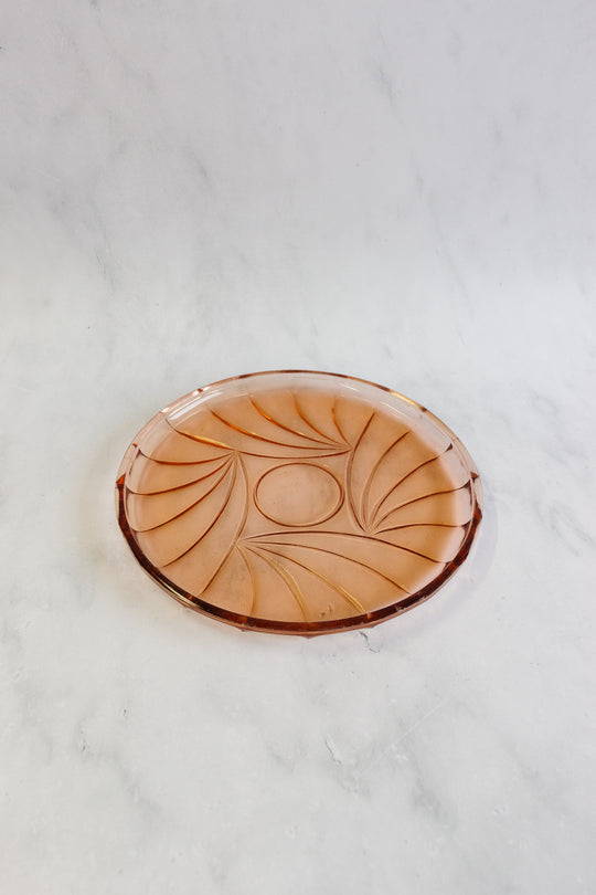 vintage French pink glass decanter set