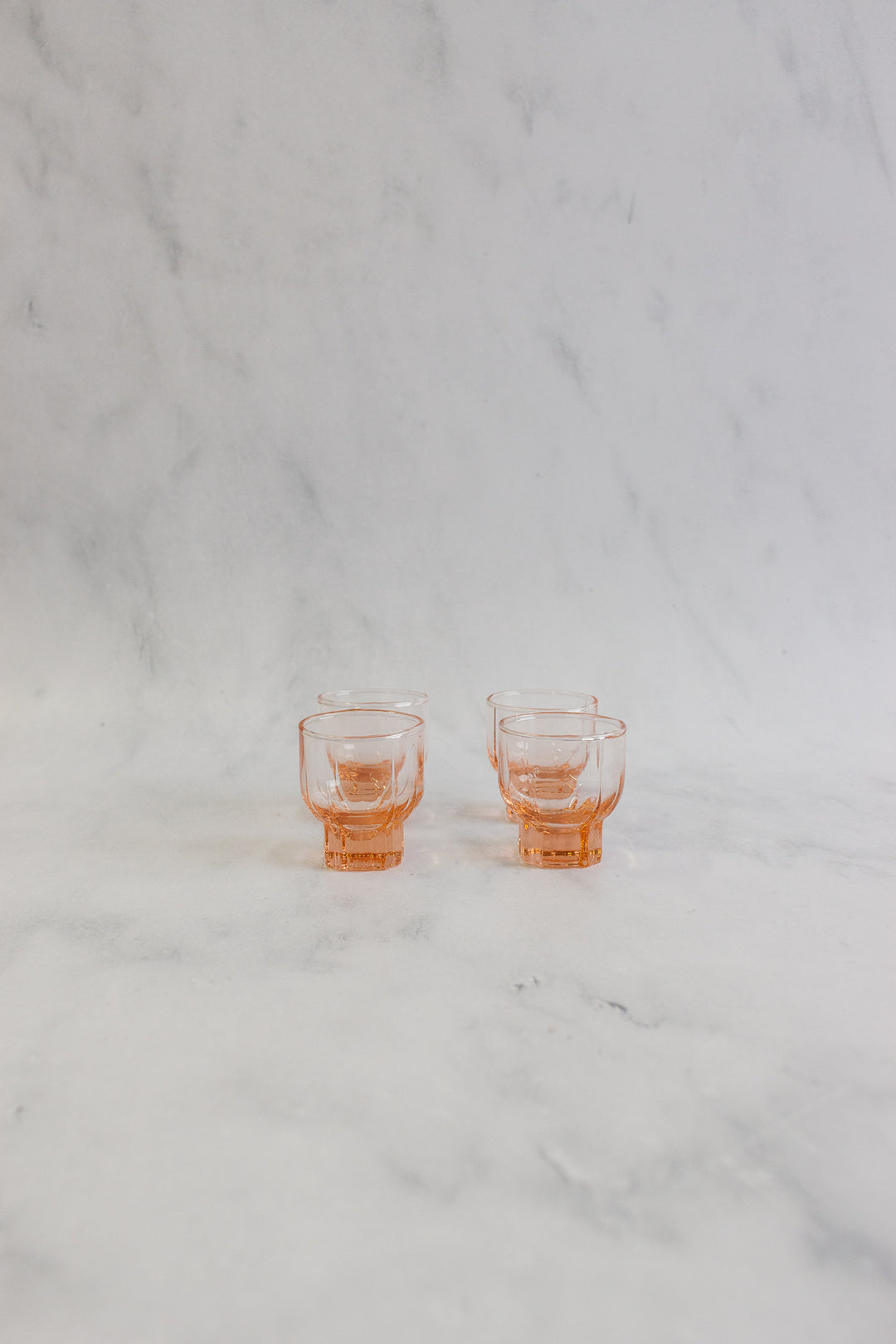 vintage French pink glass decanter set