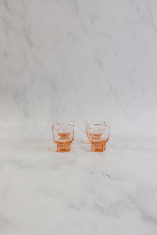 vintage French pink glass decanter set