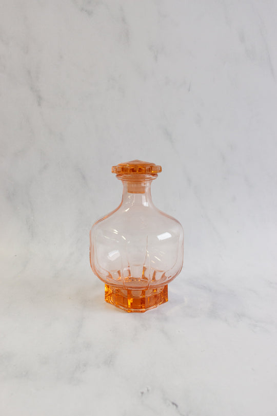 vintage French pink glass decanter set