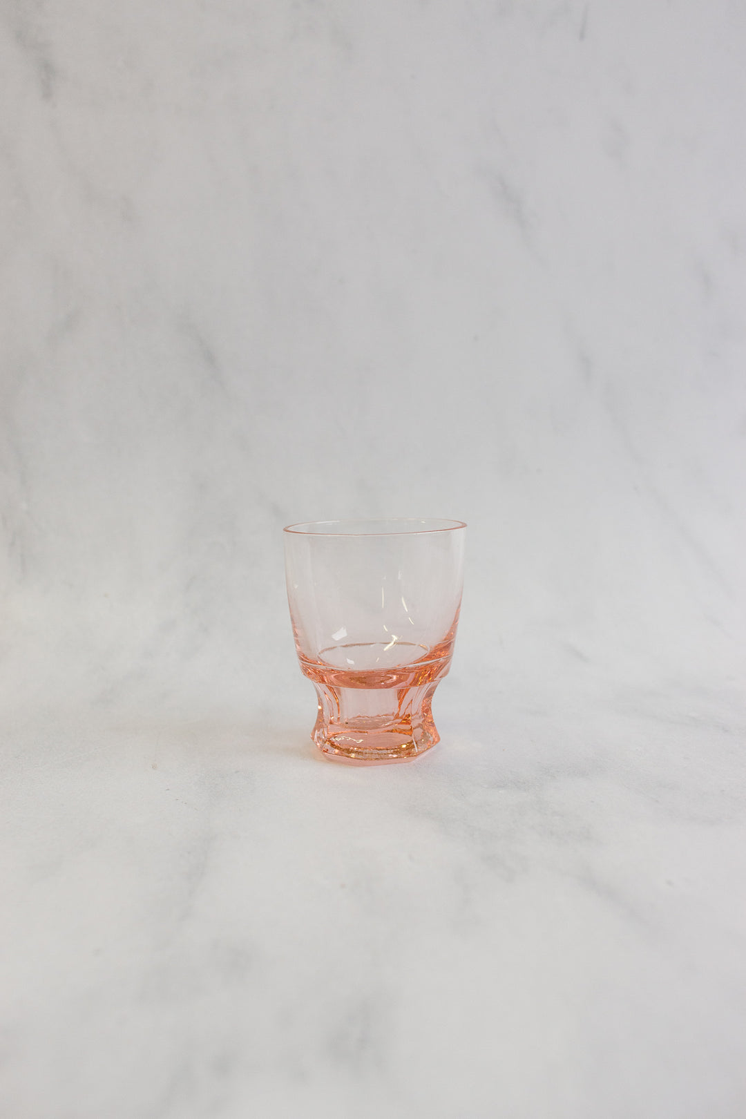 vintage French pink glass petite glasses, set of 6