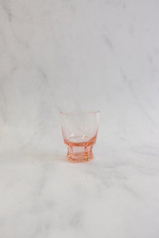 vintage French pink glass petite glasses, set of 6