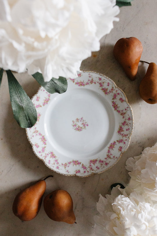vintage floral porcelain plate