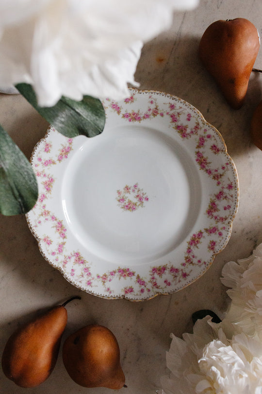 vintage floral porcelain plate