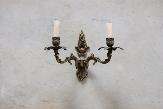 set of two antique French gilt ormolu candle wall sconce