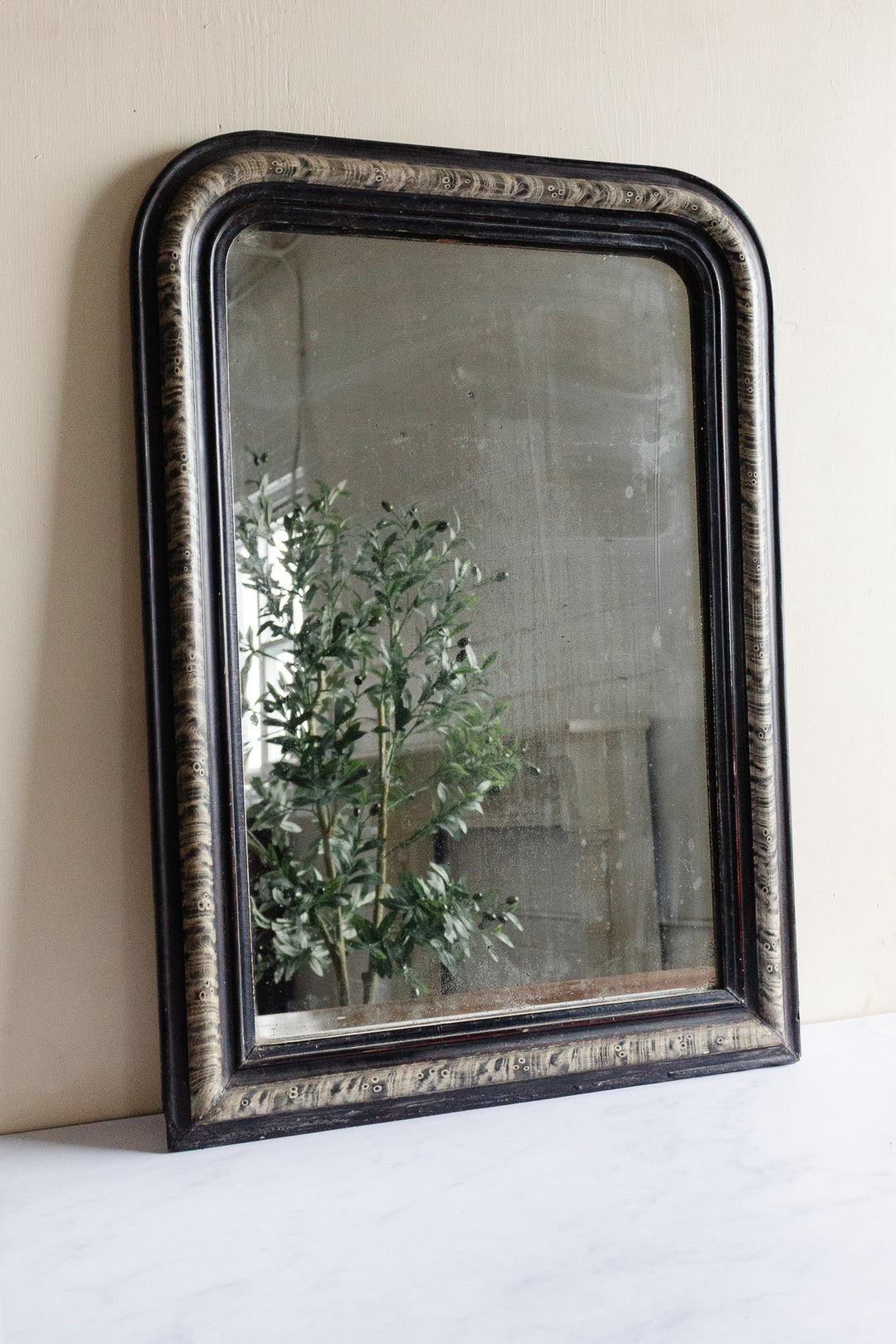 antique French louis philippe mirror, faux tortoise shell