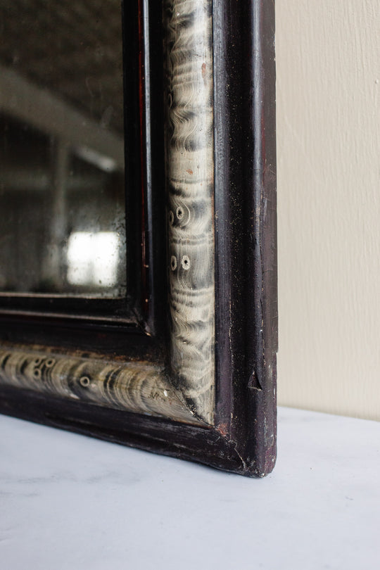 antique French louis philippe mirror, faux tortoise shell