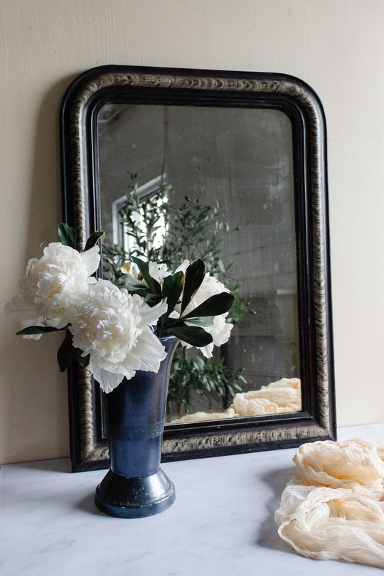 antique French louis philippe mirror, faux tortoise shell