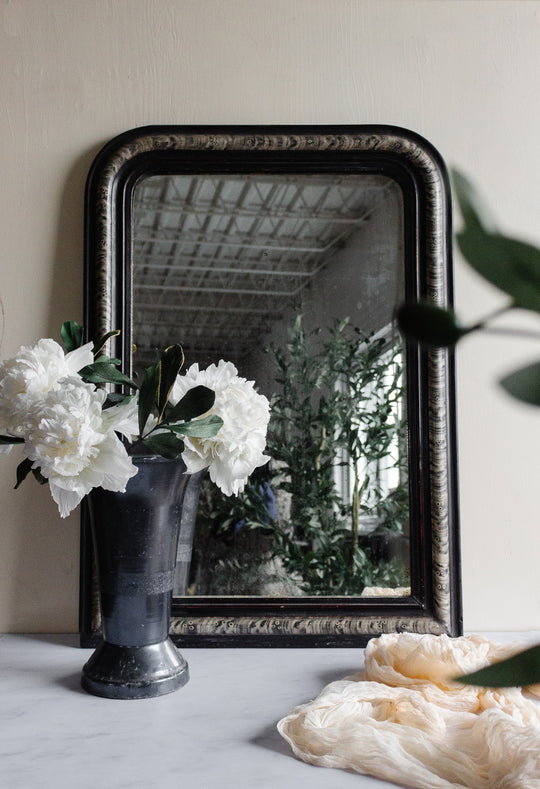 antique French louis philippe mirror, faux tortoise shell