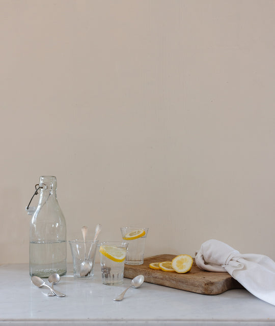trio of vintage french juice glasses
