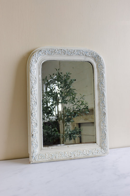 antique French louis philippe mirror, white finish