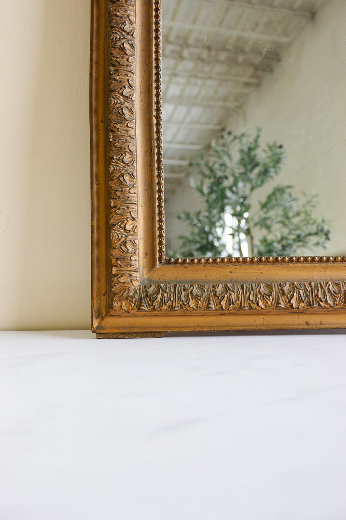 Antique French Distressed Black/Gold Louis Philippe Mirror