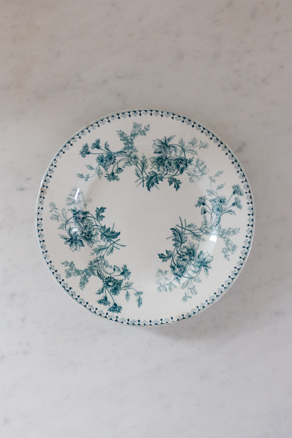 set of three antique French transferware plates