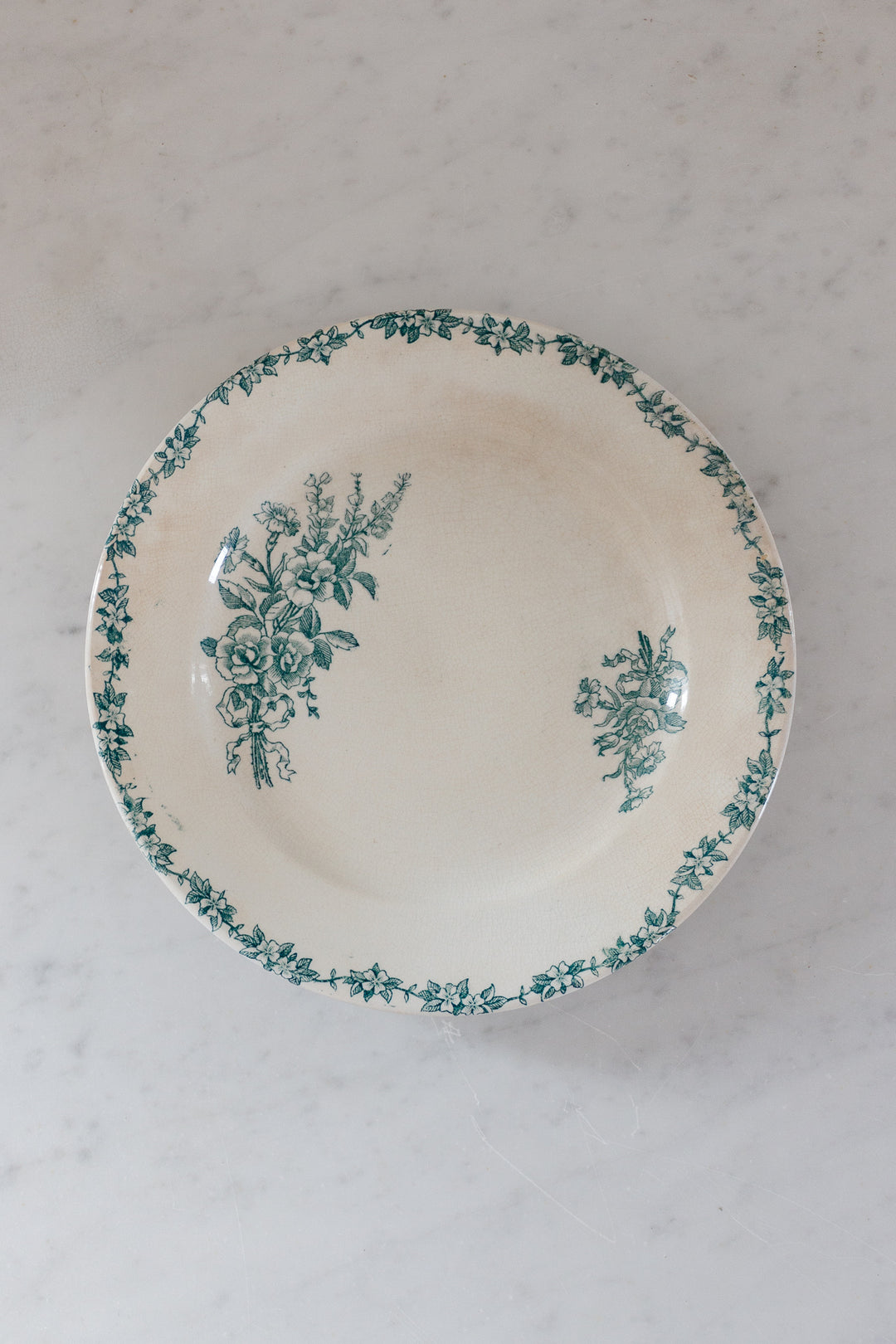 set of three antique French transferware plates
