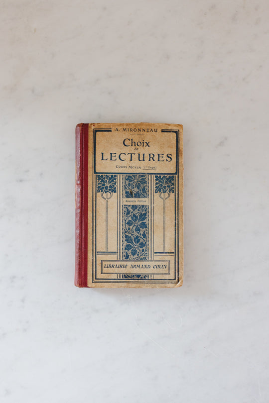 vintage french hardcover school book "choix de lectures"