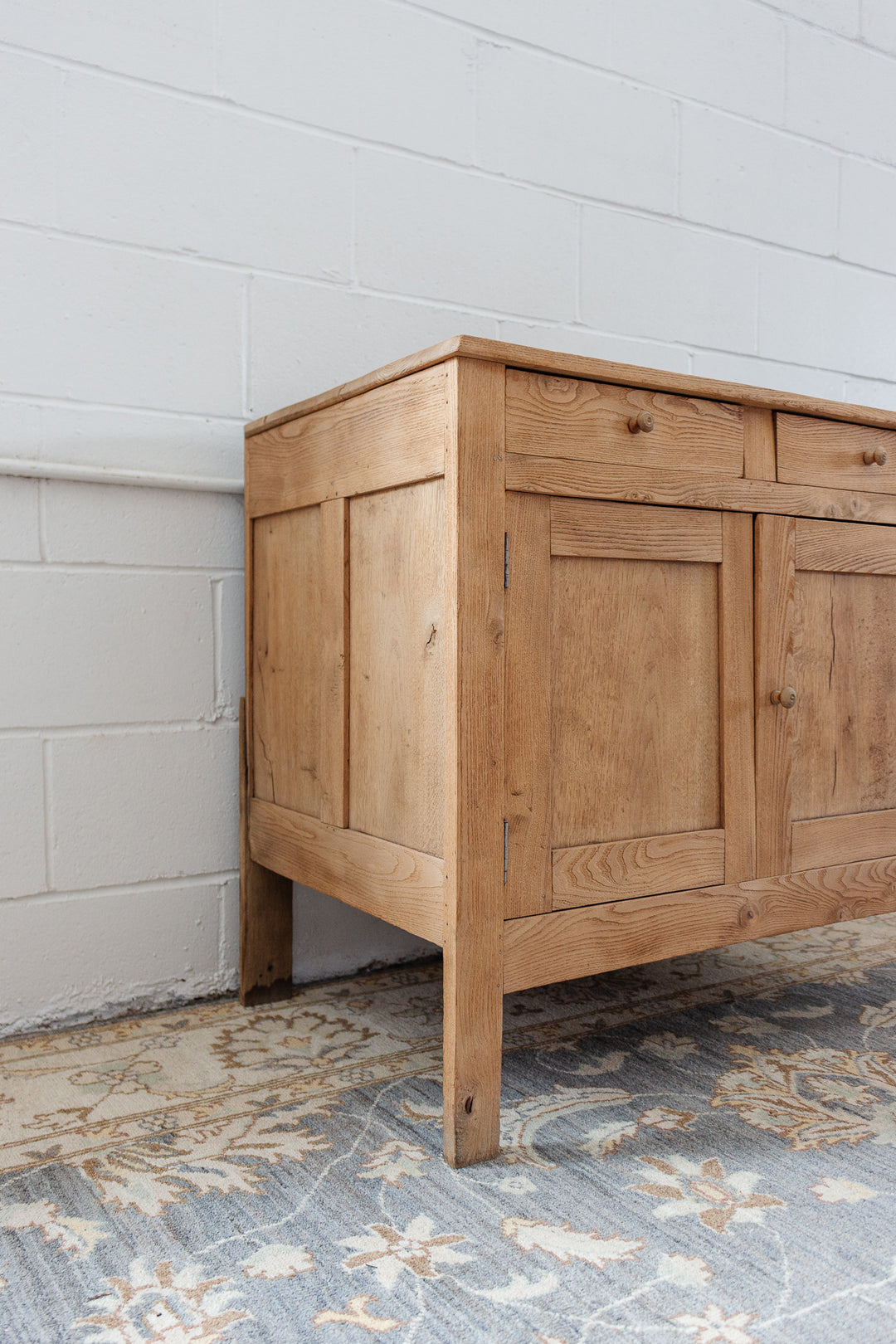 vintage french raw oak Parisian sideboard